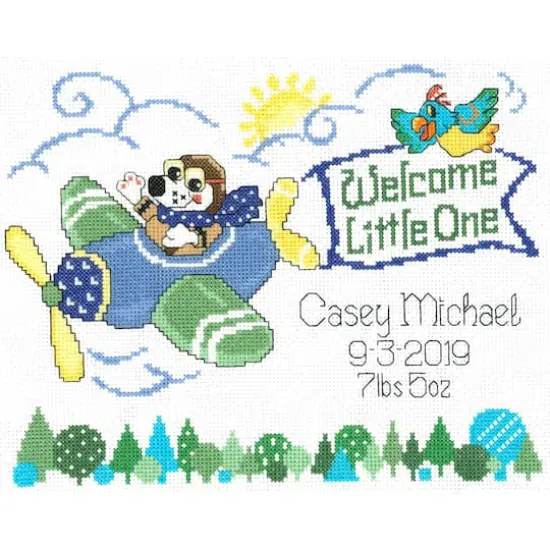 Imaginating Little Pilot Birth Record Counted Cross Stitch Kit {4}