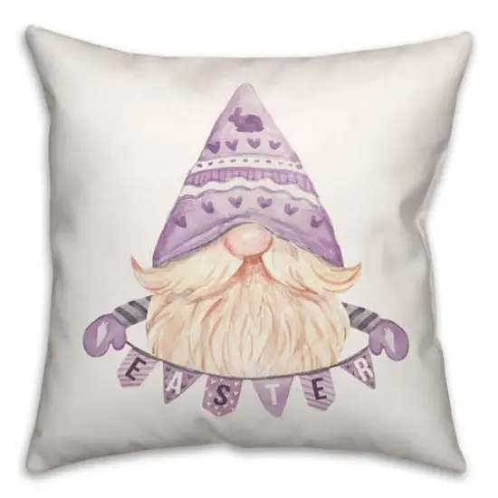 Easter Gnome Banner 2 18" x 18" Indoor / Outdoor Pillow {3}