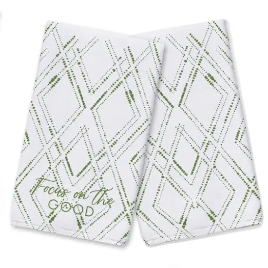 Focus on the Good Tea Towel Set White/Green {1}