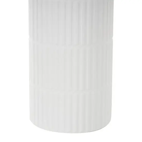 White Ribbed Floor Metal Vase Set {6}