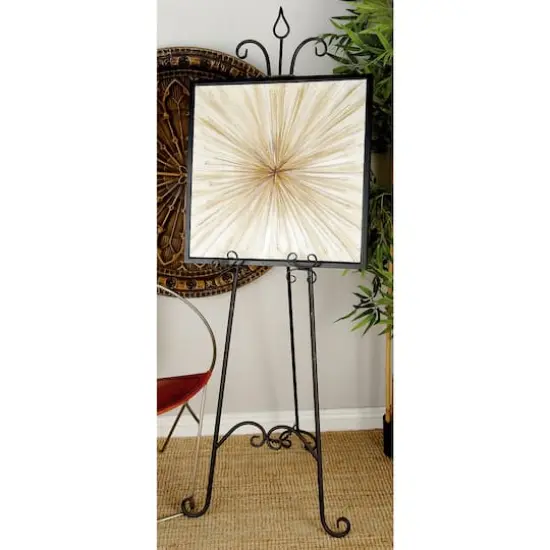 66'' Black Iron Traditional Easel {11}