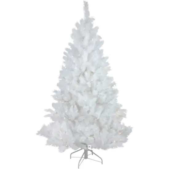 7.5ft. Pre-Lit White Alaskan Pine Artificial Christmas Tree, Warm White LED Lights {1}