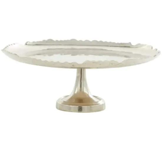 CosmoLiving by Cosmopolitan 16" Silver Aluminum Cake Stand {5}