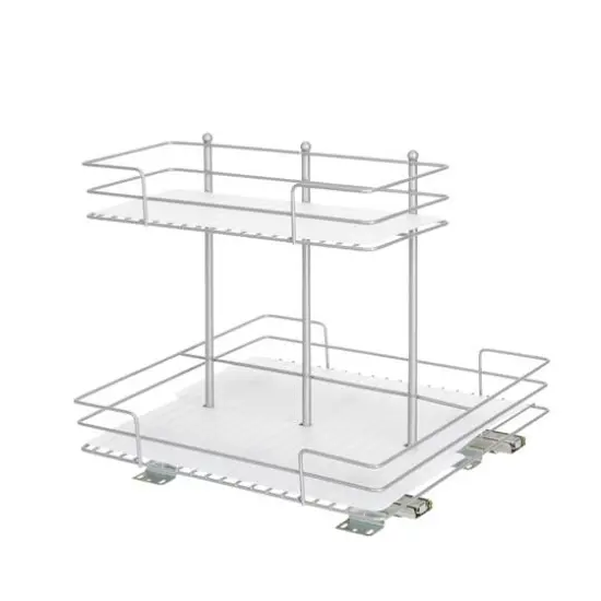 Household Essentials Glidez Double-Sided 2-Tier Organizer Silver {6}
