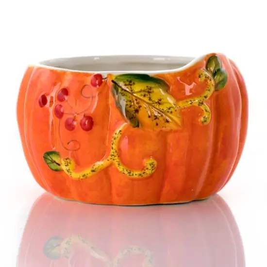 Gibson Home&reg; Orange Stoneware Pumpkin Cookie Jar with Lid {4}