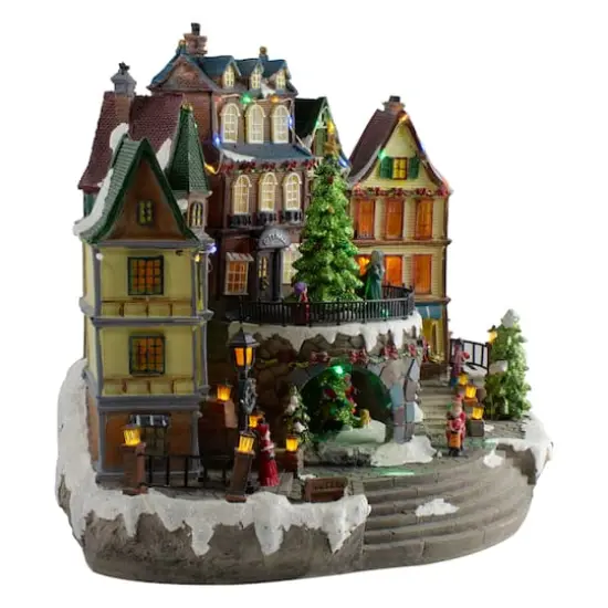 15" Gray & Green LED Lighted Big Christmas Tree With Kids {4}