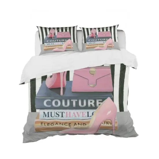 Designart 'Glam fashion High Heels VII' Glam Bedding Set - Duvet Cover & Shams {1}