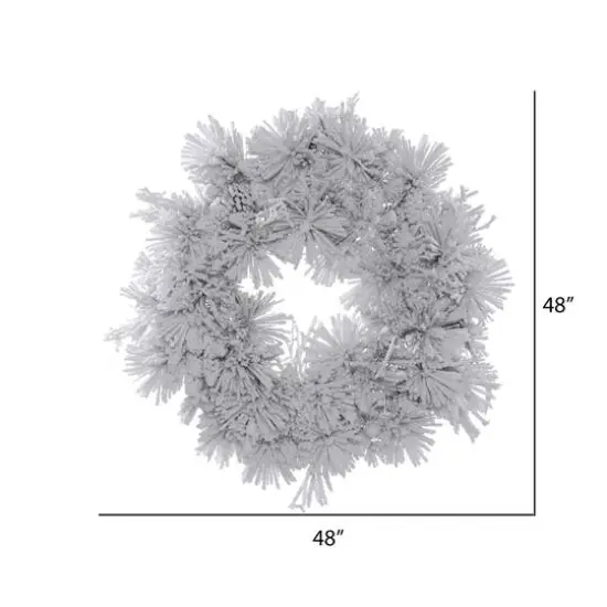 48" Unlit Flocked Alberta Artificial Christmas Wreath {3}