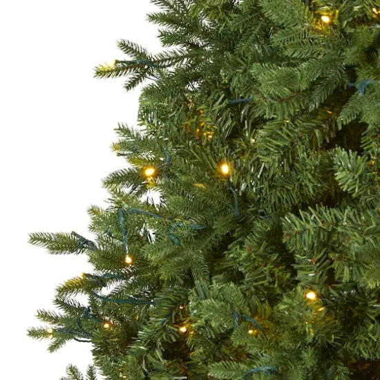 8ft. Pre-Lit Vermont Fir Artificial Christmas Tree with Clear LED Lights {4}