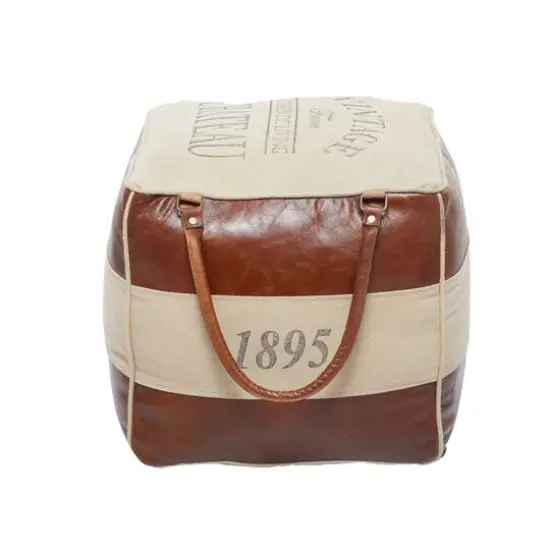 Brown Canvas Rustic Stool, 19" x 21" x 20" {4}