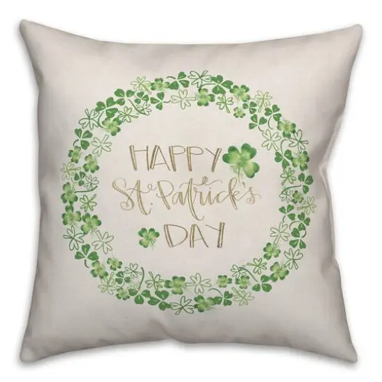 St Patricks Day Watercolor Pillow 18" x 18" Throw Pillow {3}