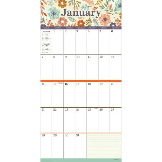 TF Publishing 2024 Big Grid-Floral Wall Calendar {4}