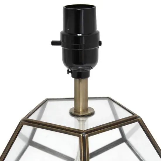 Lalia Home 15.5" Transparent Octagonal Brass Table Lamp {7}