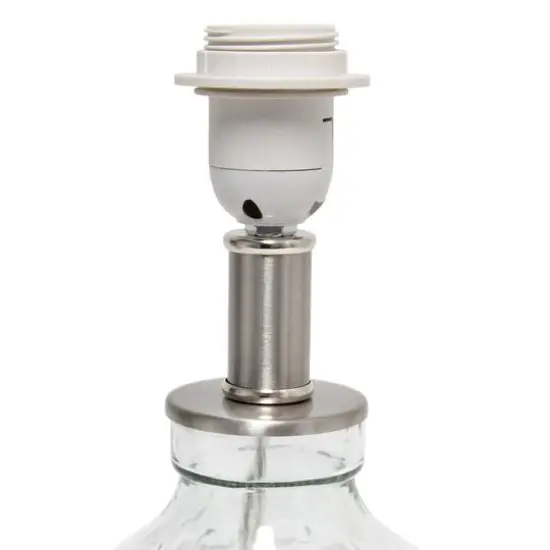 Lalia Home 18" Clear Honeycomb Glass Table Lamp with White Shade {7}