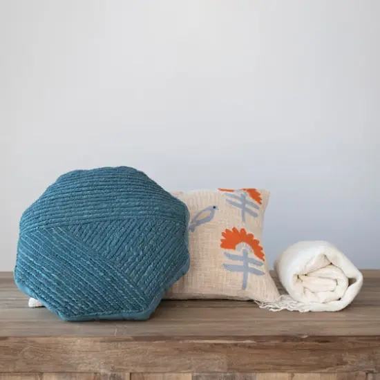 Hello Honey&reg; Cream & Natural Stripes & Fringe Woven Linen Throw Blanket {4}