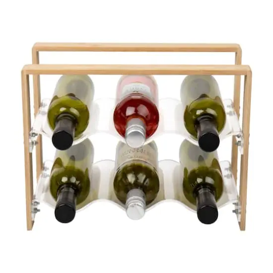Mind Reader Modern Collection Bamboo & Acrylic 6 Bottle Wine Rack {5}