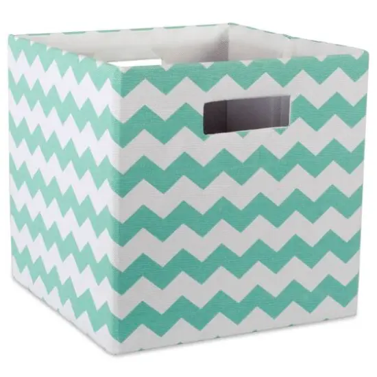 DII&reg; 13" Polyester Chevron Storage Cube Aqua {1}