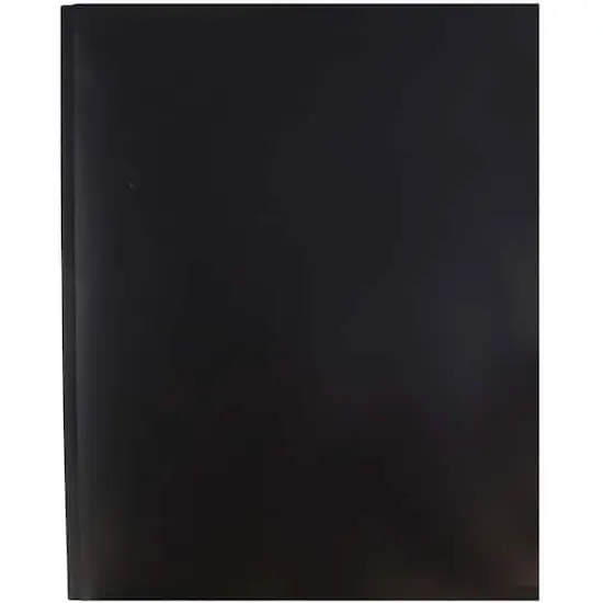 JAM Paper 9.5" x 11" Plastic 2 Pocket School POP Folders with Clasps, 6ct. Black {7}
