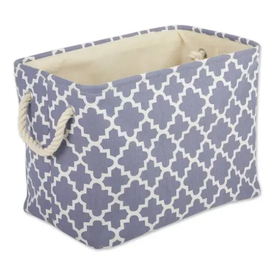 DII&reg; Medium Rectangle Polyester Lattice Bin Stonewash Blue {2}
