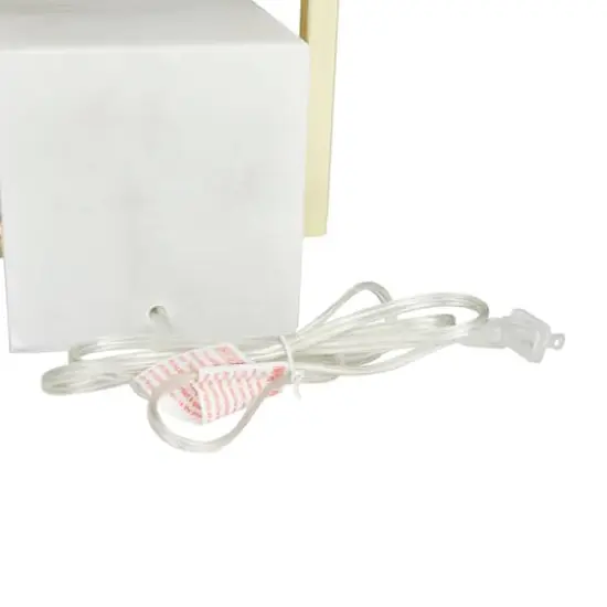 CosmoLiving by Cosmopolitan White Marble Modern Table Lamp, 27" x 15" x 9" {4}