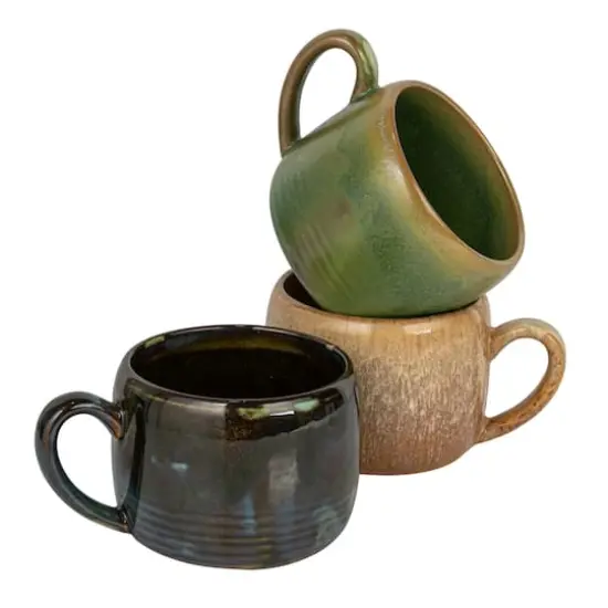 Hello Honey&reg; 5.5" Rustic Stoneware Mug Set {3}