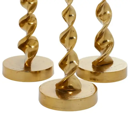 Gold Aluminum Coastal Candle Holder Set {5}