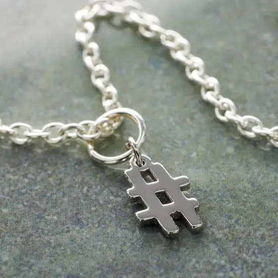 Sterling Silver Number Charm by Bead Landing&trade; Hashtag {3}