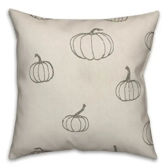 Gray Mini Pumpkin Pattern Throw Pillow {1}