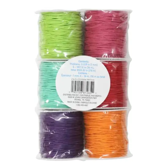 1mm Brights Waxed Cording Pack by Creatology&trade; {4}