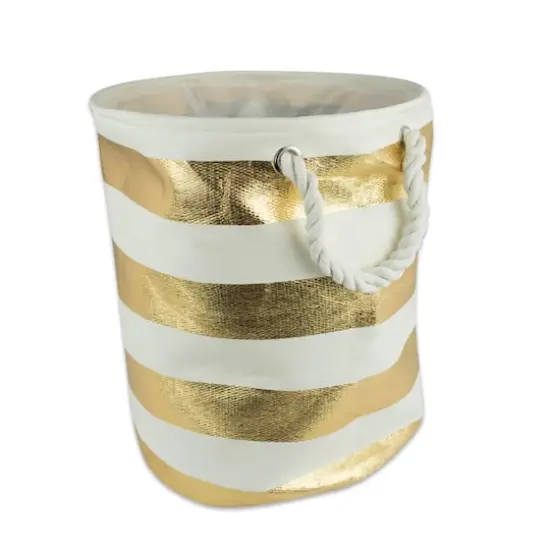 DII&reg; 14" Stripe Woven Paper Storage Bin Gold Stripe {1}