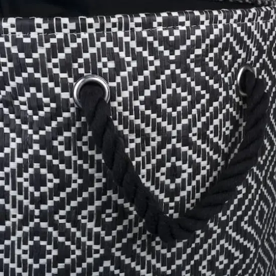 DII&reg; Medium Diamond Weave Round Paper Storage Basket Black/White {4}