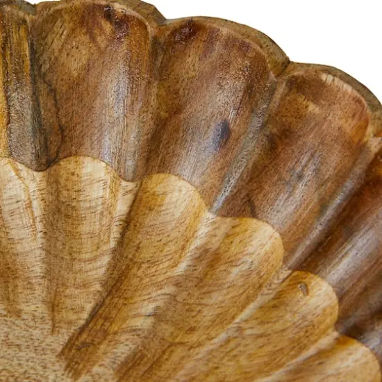Hello Honey® 8" Natural Boho Carved Wood Bowl with Scalloped Edge {5}
