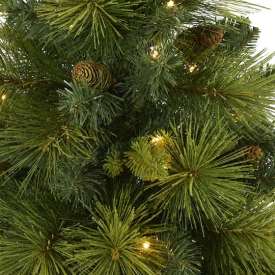 4ft. Pre-Lit North Carolina Mixed Pine Artificial Christmas Tree, Warm White LED Lights {4}