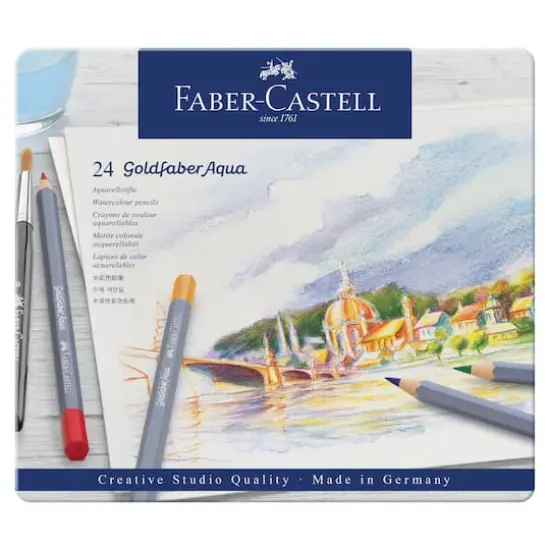 Faber-Castell&reg; Goldfaber Aqua 24 Color Watercolor Pencil Tin Set {1}