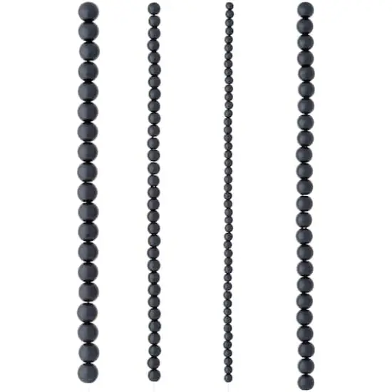 Black Matte Glass Pearl Round Beads by Bead Landing&trade; {4}