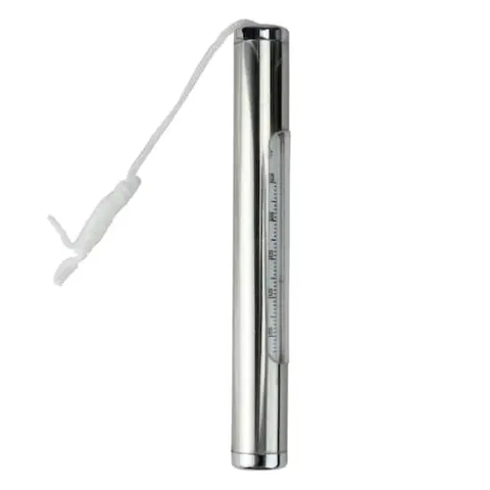 6.75" Silver Metallic Round Swimming Pool Thermometer with Cord {1}