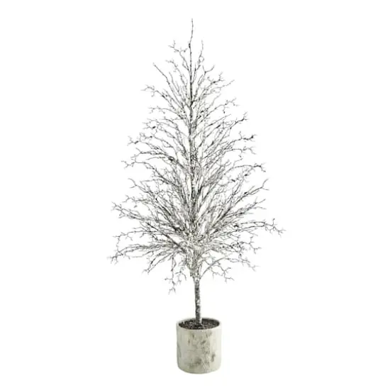 6ft. Unlit Snowed Twig Artificial Christmas Tree in Decorative Planter {1}
