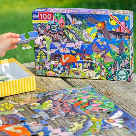 eeBoo Love of Bats Glow in the Dark 100 Piece Jigsaw Puzzle {4}