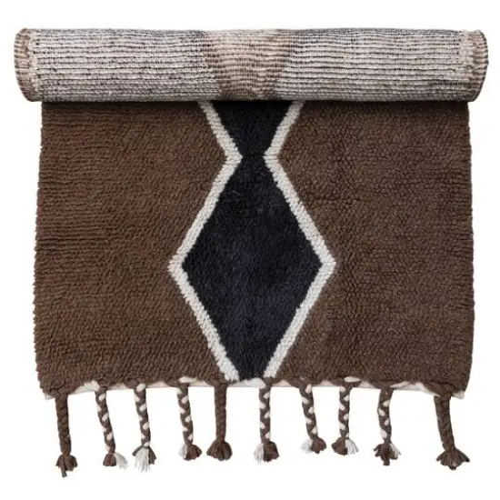 Hello Honey&reg; Cotton and Wool Blend Rug with Pattern and Braided Tassels, 4ft. x 6ft. {6}