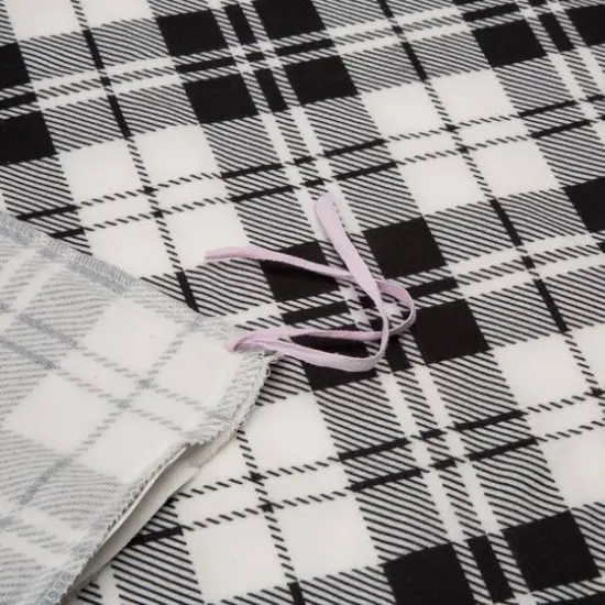 Glitzhome&reg; Polar Fleece Black & White Plaid Reversible Duvet Cover {7}