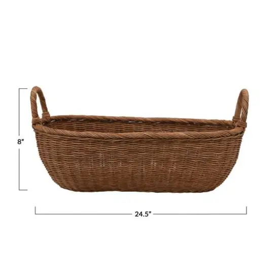 Hello Honey&reg; Small Natural Handwoven Wicker Basket with Handles {7}
