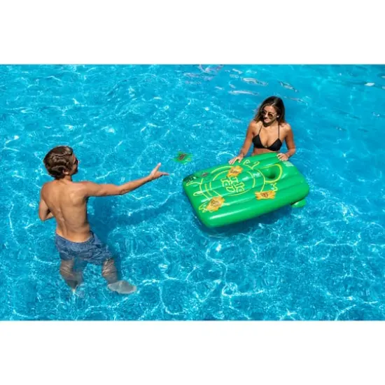 Swim Central 36" Green Inflatable Turtle Toss Cornhole Pool Game {3}
