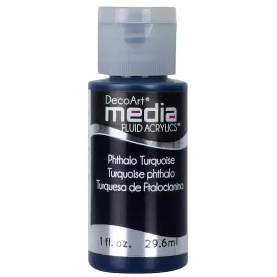 DecoArt Media&reg; Fluid Acrylic Paint, 1oz. Phthalo Turquoise {1}