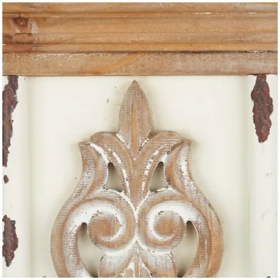 29" Brown Wood Pillar 2 Plate Scroll Wall Sconce {5}