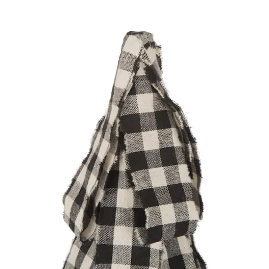 Glitzhome&reg; 17" Black & White Plaid Fabric Tabletop Tree {5}