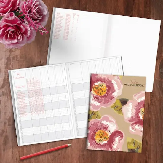TF Publishing Floral Kraft Botanical 7.5" x 10.25" Teacher Record Grade Book {6}