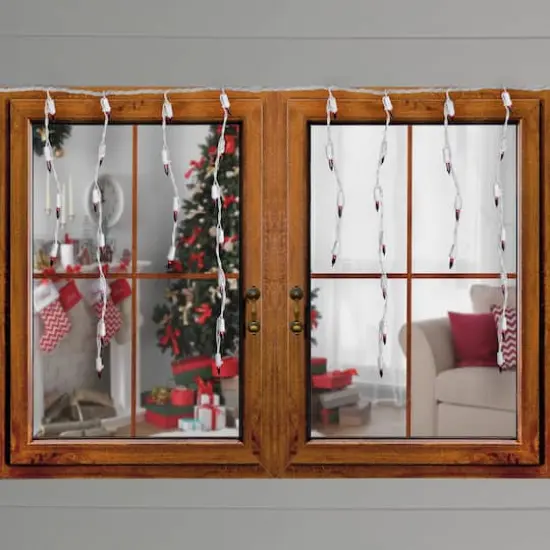 Brite Star 100ct. Purple Mini Icicle Christmas String Lights with White Wire {3}