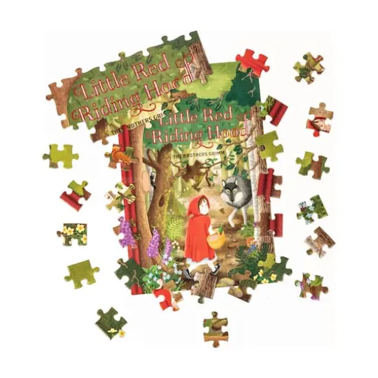 The Brothers Grimm's Little Red Riding Hood Double-Sided Jigsaw Puzzle: 96 Pcs {5}
