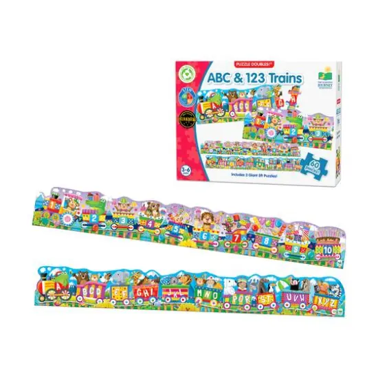 Puzzle Doubles! - ABC & 123 Trains: 60 Pcs {4}