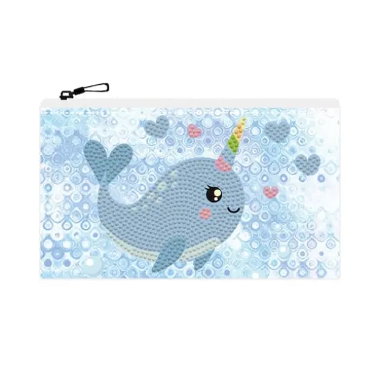 Diamond Dotz&reg; Beginner Narwhal Love Zipper Pouch Diamond Painting Kit {1}